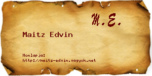 Maitz Edvin névjegykártya